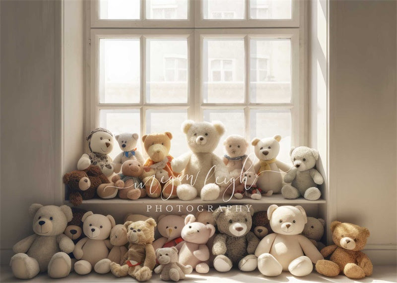 Kate Crème Ours en peluche Fenêtre Toile de fond conçue par Megan Leigh Photographie