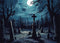 Kate Pleine lune Cimetière Toile de fond conçue par Megan Leigh - Kate Backdrop FR
