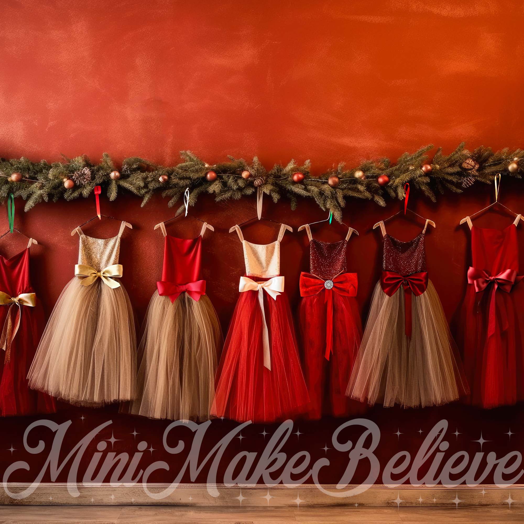 Kate Noël Rouge Robes Toile de fond conçue par Mini MakeBelieve
