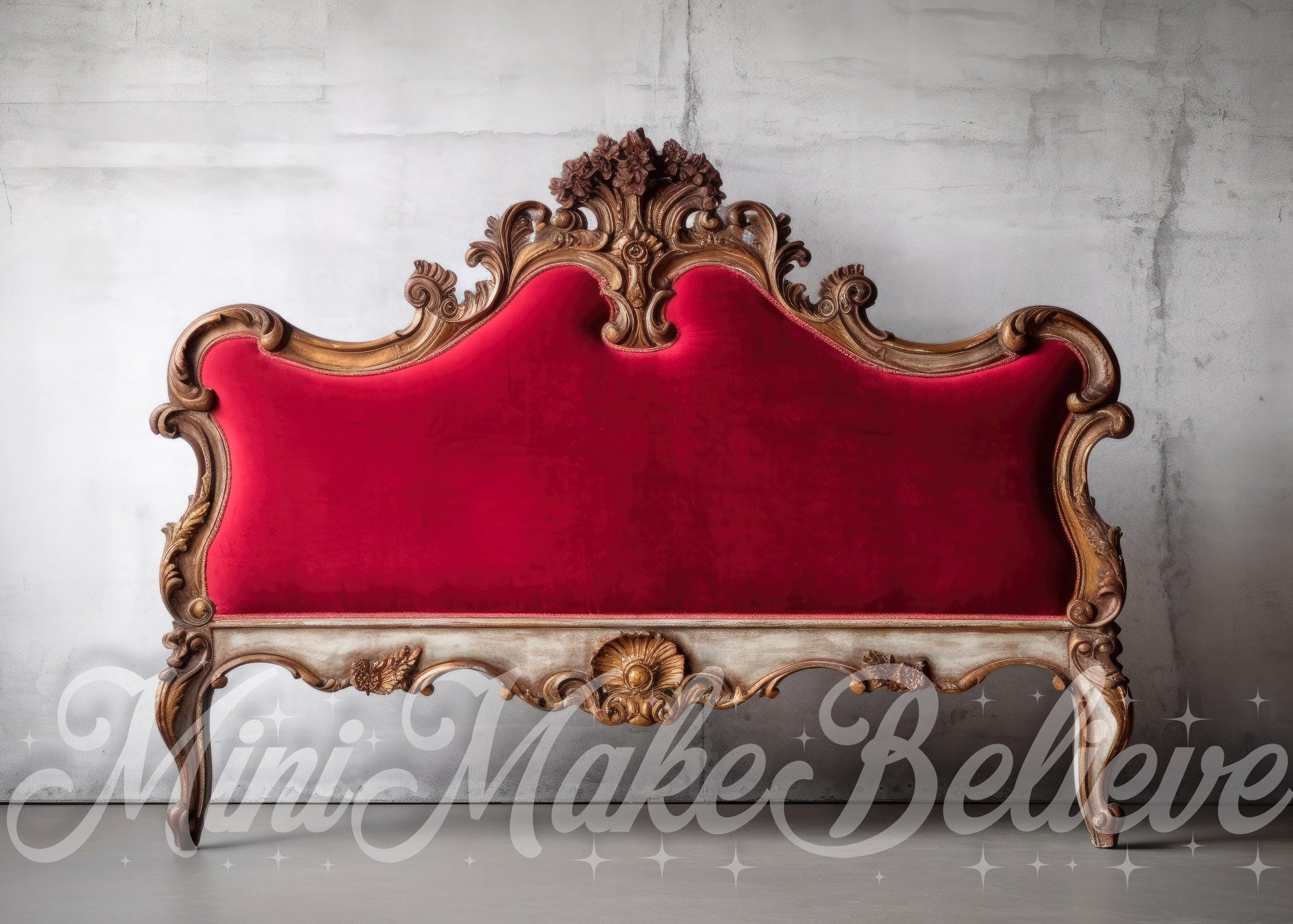 Kate Velours rouge Noël Tête de lit Toile de fond conçue par Mini MakeBelieve