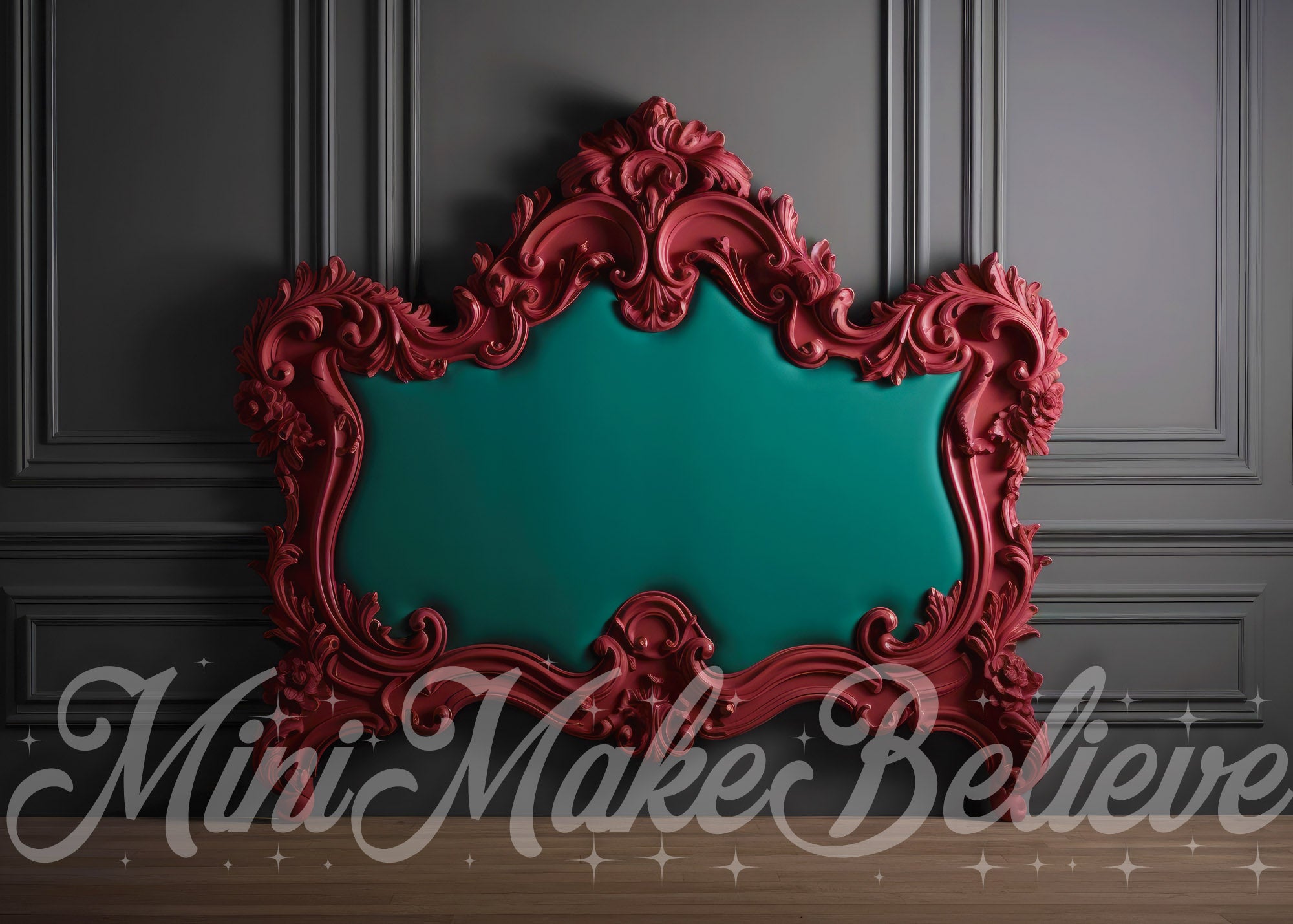 Kate Valentin Tête de lit Turquoise Mur Gris Toile de fond conçue par Mini MakeBelieve