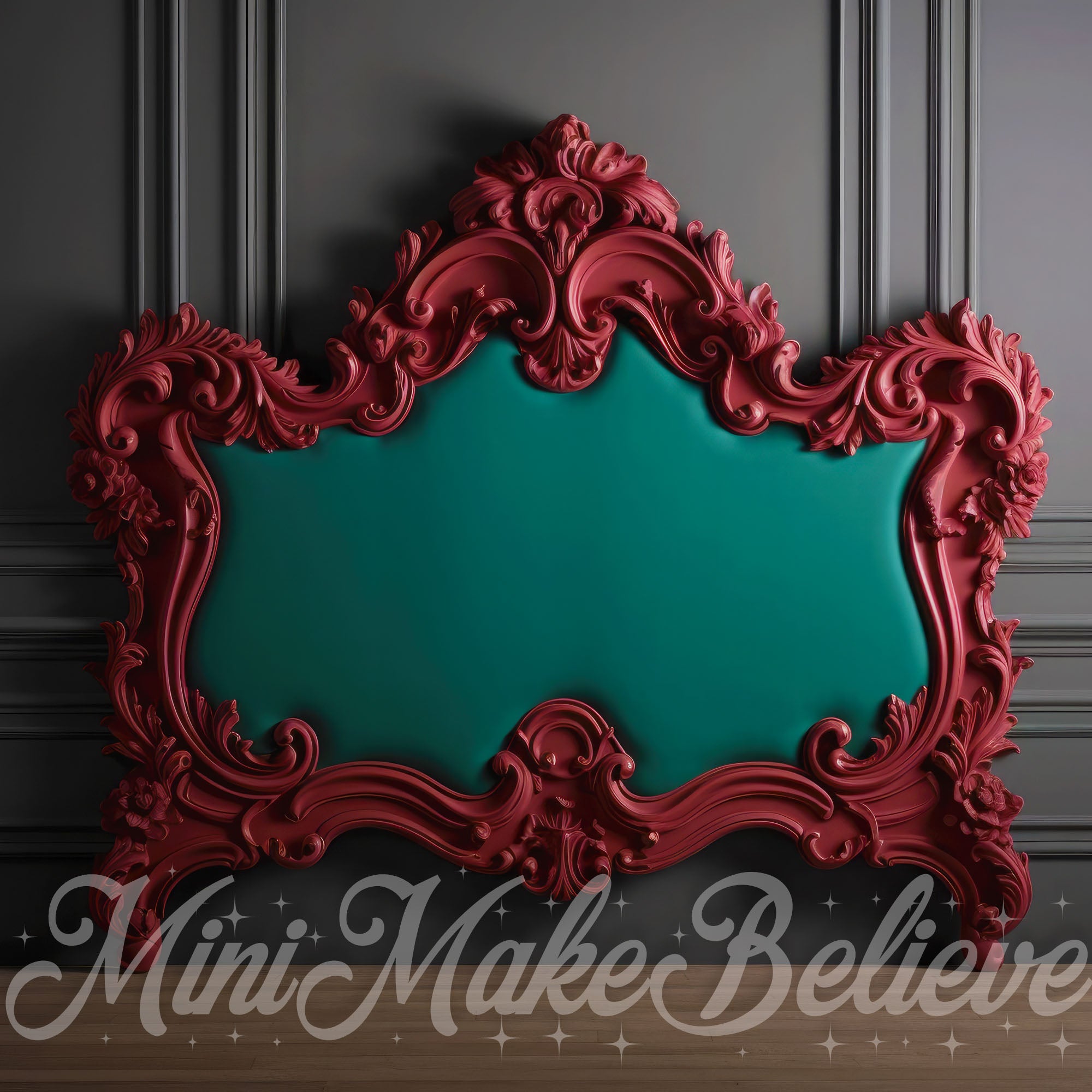 Kate Valentin Tête de lit Turquoise Mur Gris Toile de fond conçue par Mini MakeBelieve