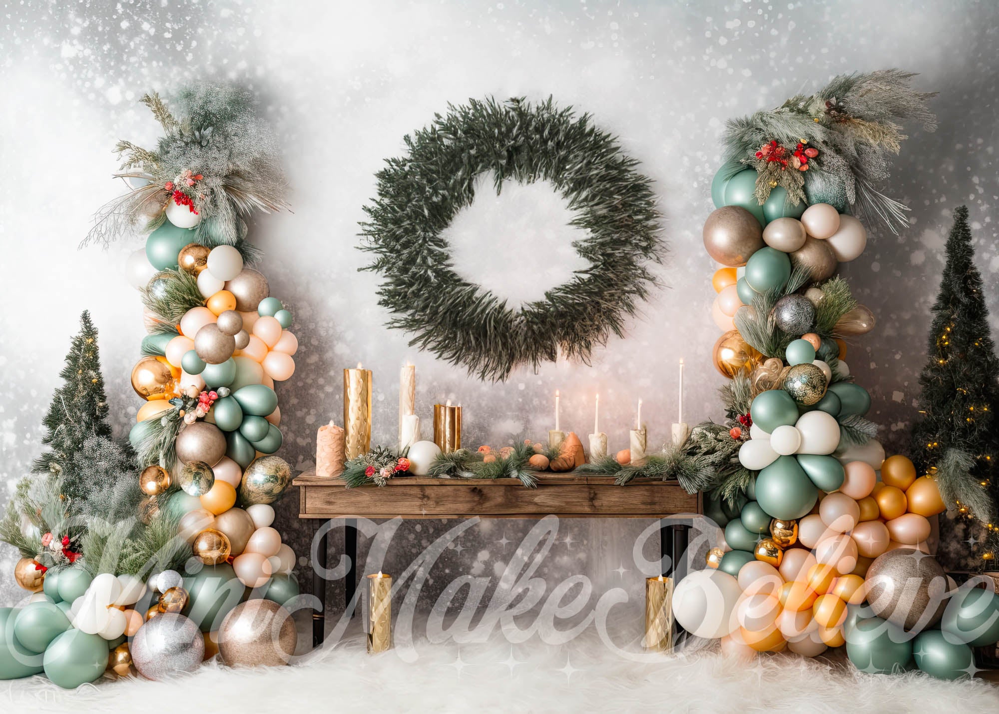 Kate Rustique Hiver Noël Faire la fête Toile de fond conçue par Mini MakeBelieve - Kate Backdrop FR