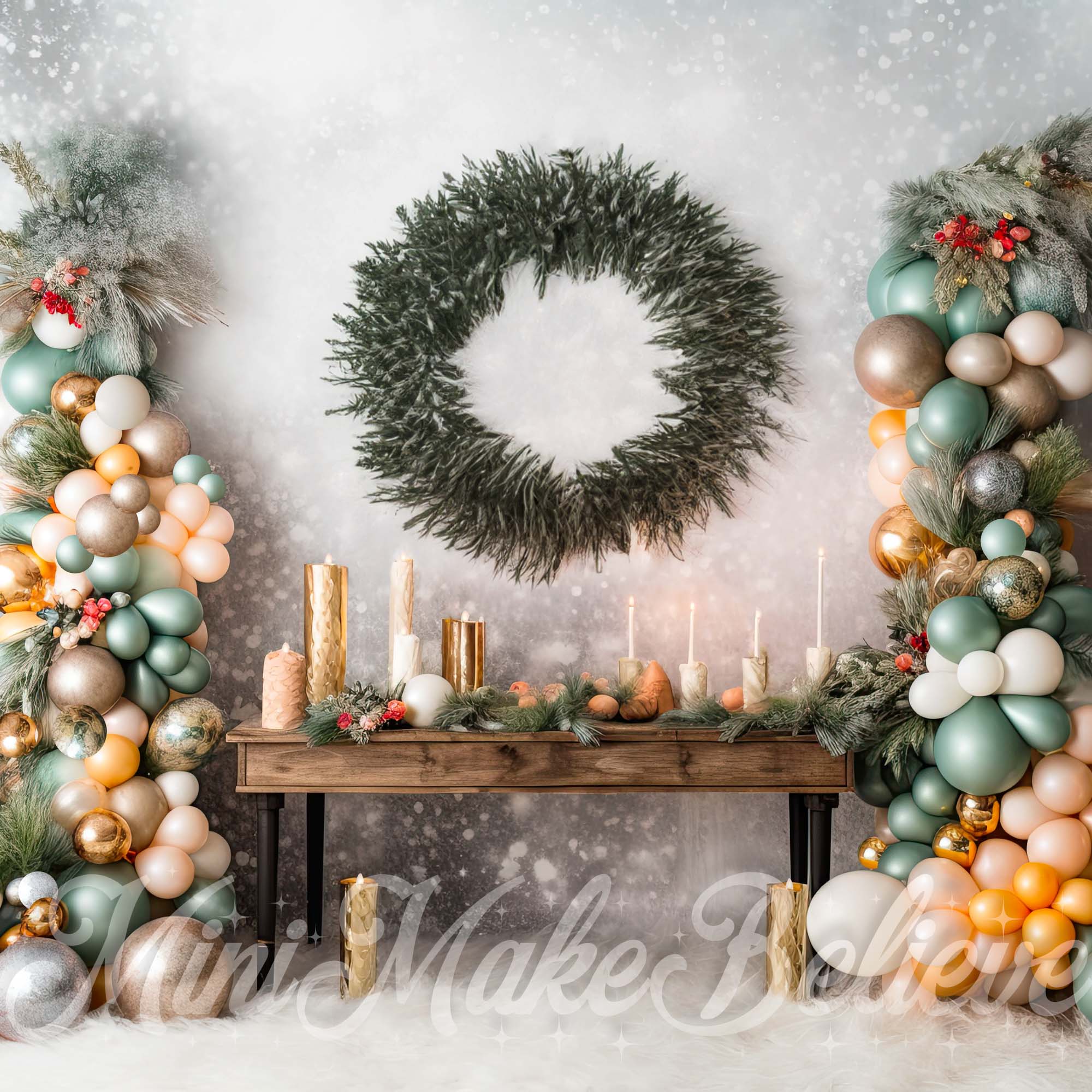 Kate Rustique Hiver Noël Faire la fête Toile de fond conçue par Mini MakeBelieve - Kate Backdrop FR