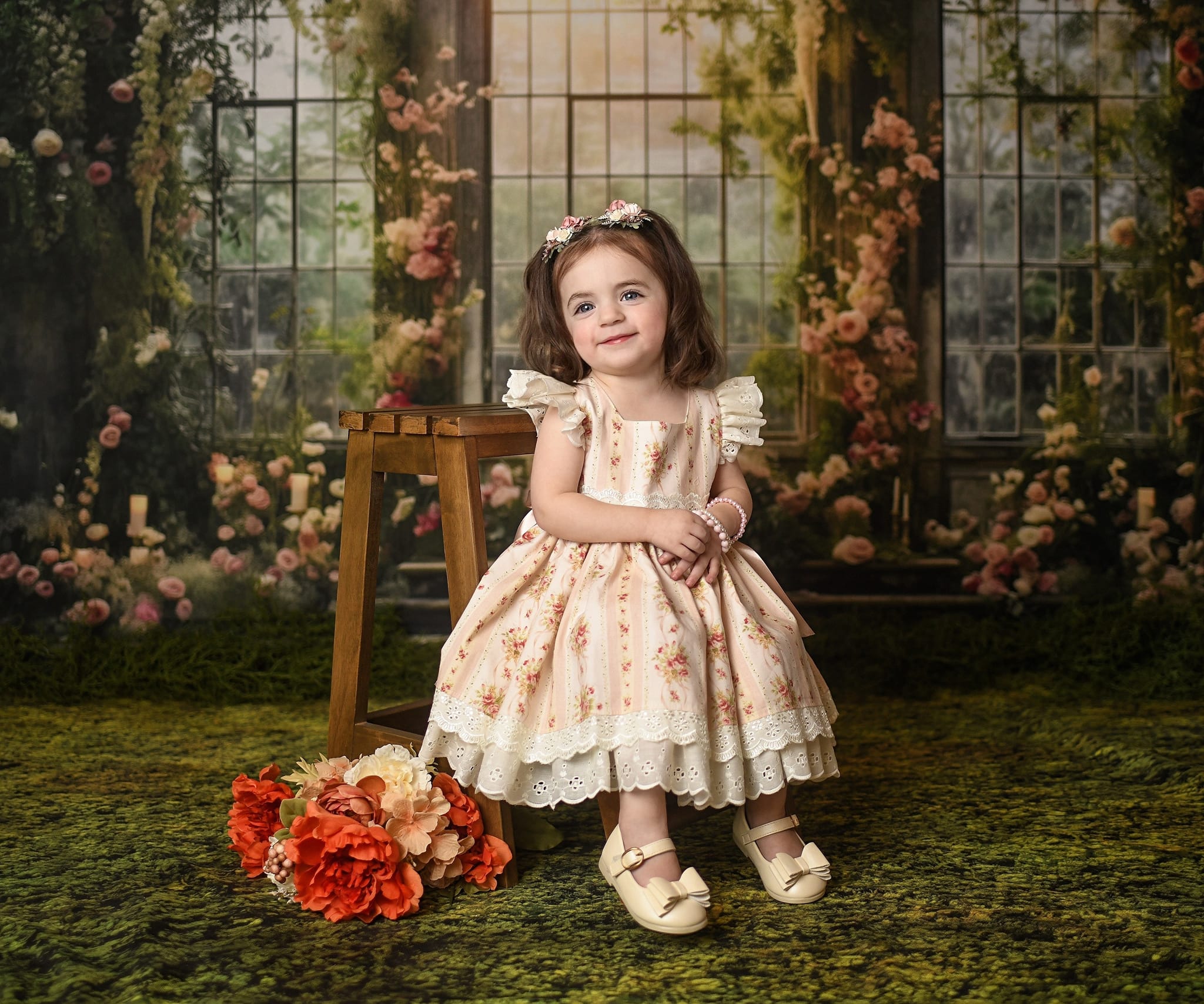 Kate Mariage Romantique Printemps Roses Toile de fond conçue par Mini MakeBelieve - Kate Backdrop FR