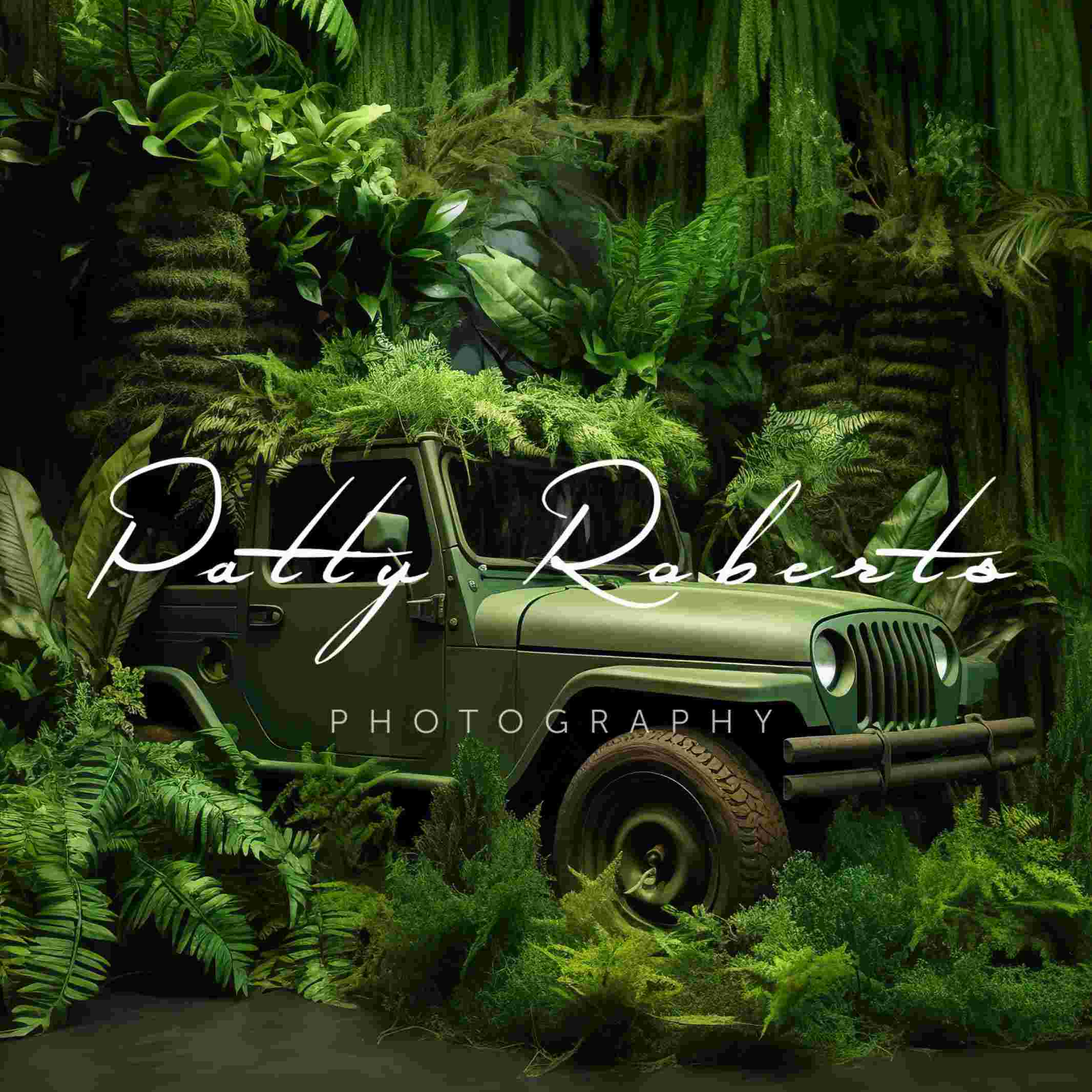 Kate Jeep Vert Jungle Toile de fond Conçu par Patty Robert