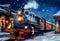 Kate Neige Nuit Train Noël Toile de fond pour la photographie - Kate Backdrop FR