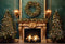 Kate Cheminée Sapin de Noël Vert Toile de fond pour la photographie - Kate Backdrop FR