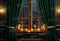 Kate Ville Nuit Fenêtre Rideau Vert Toile de fond pour la photographie - Kate Backdrop FR
