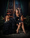Kate Ville Nuit Fenêtre Rideau Vert Toile de fond pour la photographie - Kate Backdrop FR