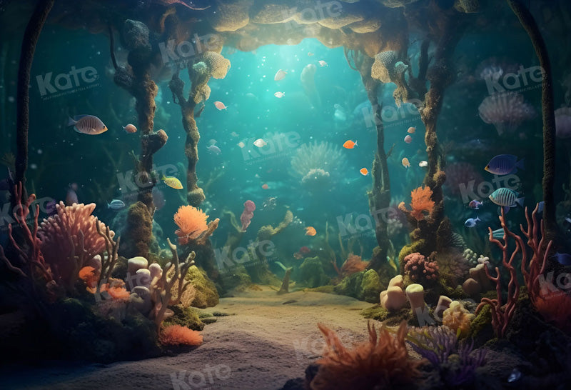 Kate Océan Poissons Sous-marin Plante Toile de fond pour la photographie - Kate Backdrop FR