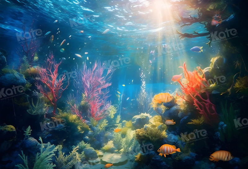 Kate Lumière Poissons Sous-marin Plante Toile de fond pour la photographie - Kate Backdrop FR