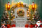 Kate Mur vert Bois Renne père Noël Toile de fond pour la photographie - Kate Backdrop FR