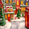 Kate Maison de pain d'épice Neige Rouge Vert Toile de fond pour la photographie - Kate Backdrop FR