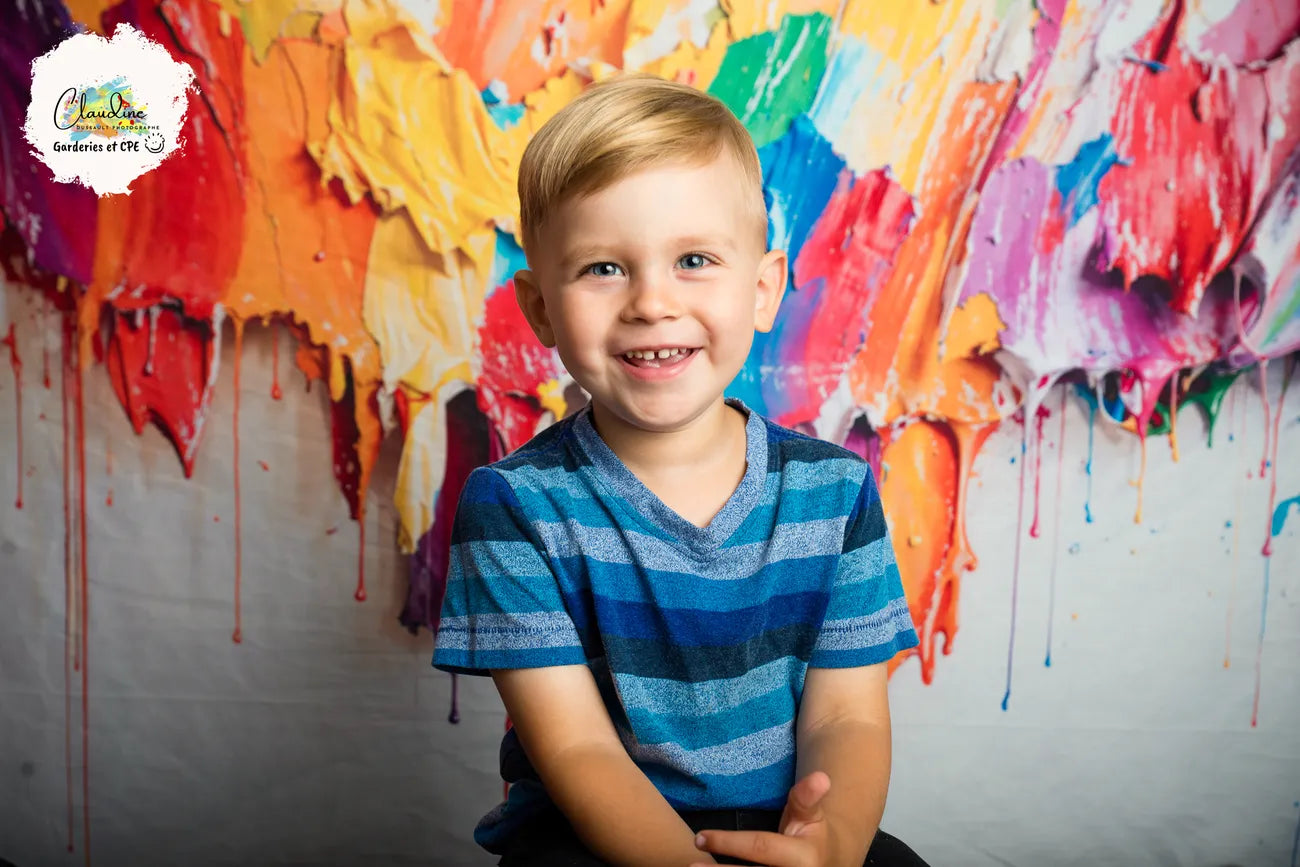 Kate Retour à l'école Mur blanc Coloré Peinture Toile de fond pour la photographie