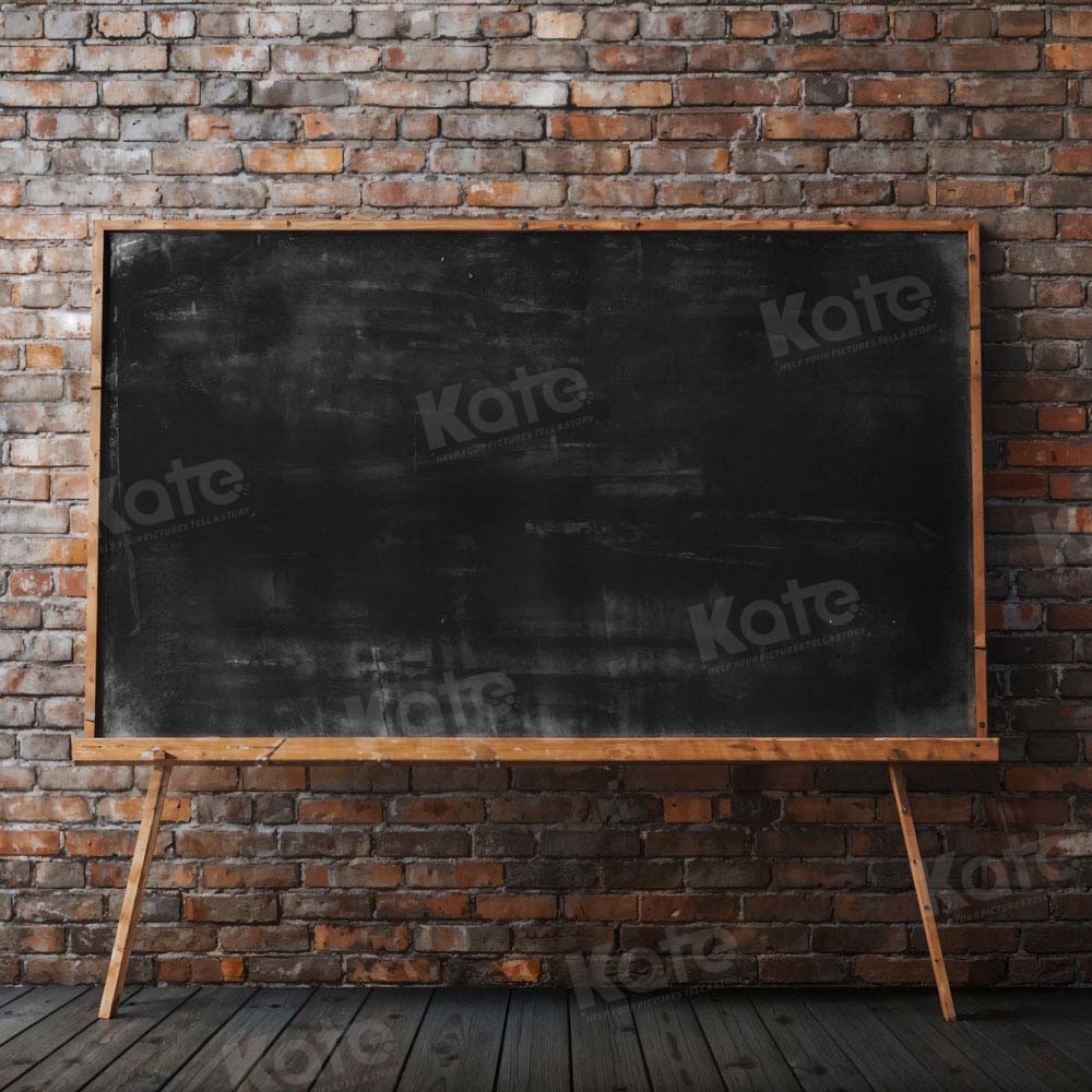 Kate Retour à l'école Tableau noir Briques Toile de fond pour la photographie