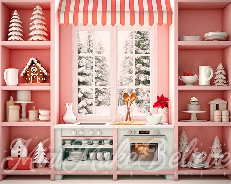 Kate Chic Rose Cuisine Hiver Toile de fond conçue par Mini MakeBelieve - Kate Backdrop FR