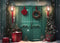Kate Porte verte Vacances Noël Toile de fond Conçu par Happy Squirrel Design - Kate Backdrop FR