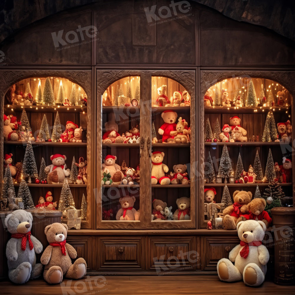 Kate Noël Ours en peluche Boutique Armoire Toile de fond pour la photographie - Kate Backdrop FR
