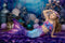 Kate Violet Mer profonde Coquille Sirène Toile de fond pour la photographie - Kate Backdrop FR