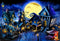 Kate Halloween Lune Nuit Maisons Toile de fond pour la photographie - Kate Backdrop FR