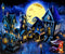 Kate Halloween Lune Nuit Maisons Toile de fond pour la photographie - Kate Backdrop FR