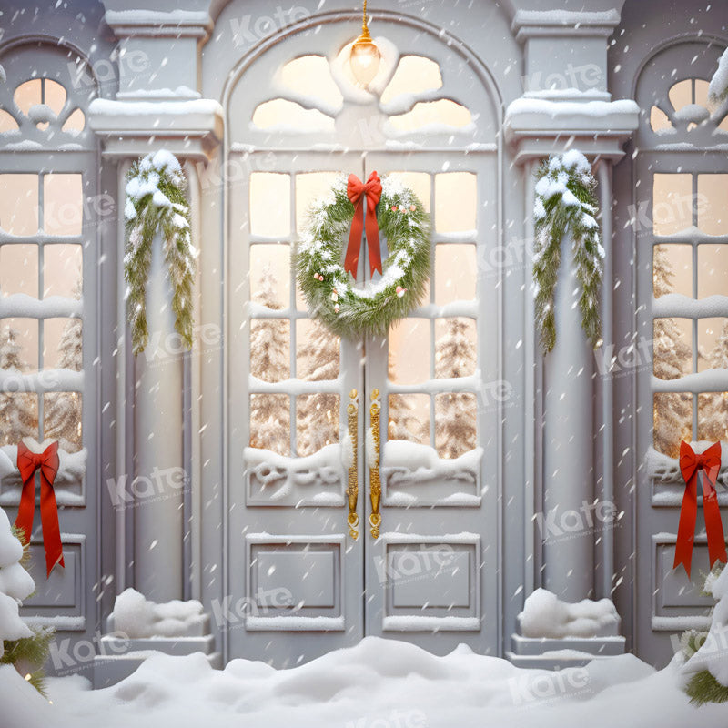 Kate Neige blanche Noël Porte Hiver Toile de fond pour la photographie - Kate Backdrop FR