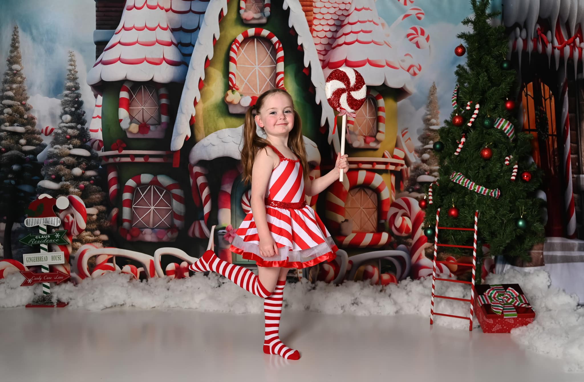 Kate Bonbons Maison Enfant Hiver Toile de fond pour la photographie - Kate Backdrop FR