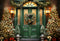 Kate Sapin de Noël Porte Vert Lumière Toile de fond pour la photographie - Kate Backdrop FR