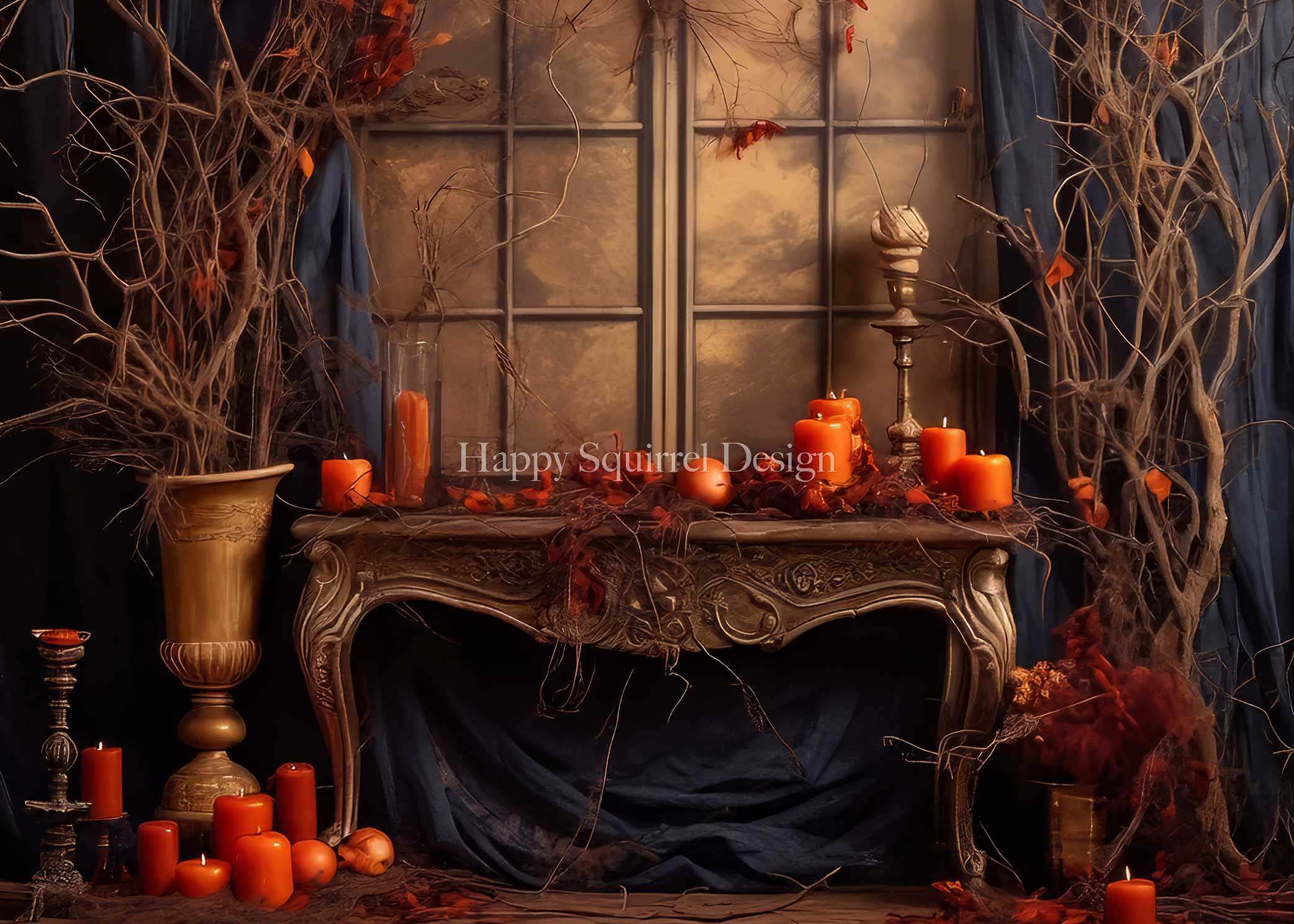 Kate Sinistre Halloween Bougies Toile de fond Conçu par Happy Squirrel Design