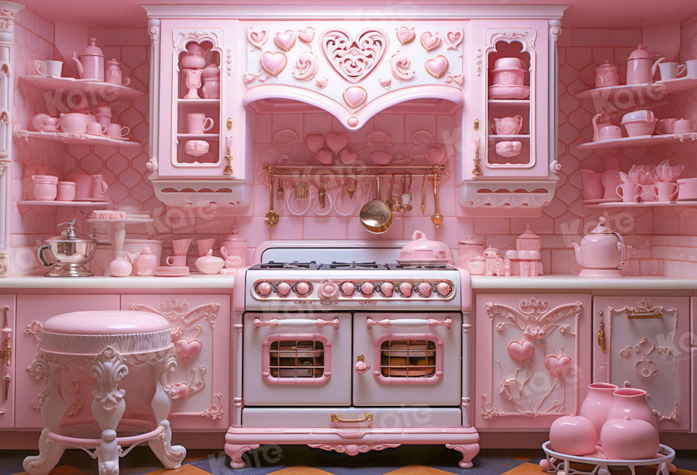 Kate Poupée Fantastique Cuisine Rose Toile de fond conçu par Emetselch - Kate Backdrop FR
