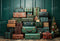 Kate Bagages Mur vert Noël Toile de fond conçu par Emetselch - Kate Backdrop FR