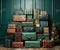 Kate Bagages Mur vert Noël Toile de fond conçu par Emetselch - Kate Backdrop FR