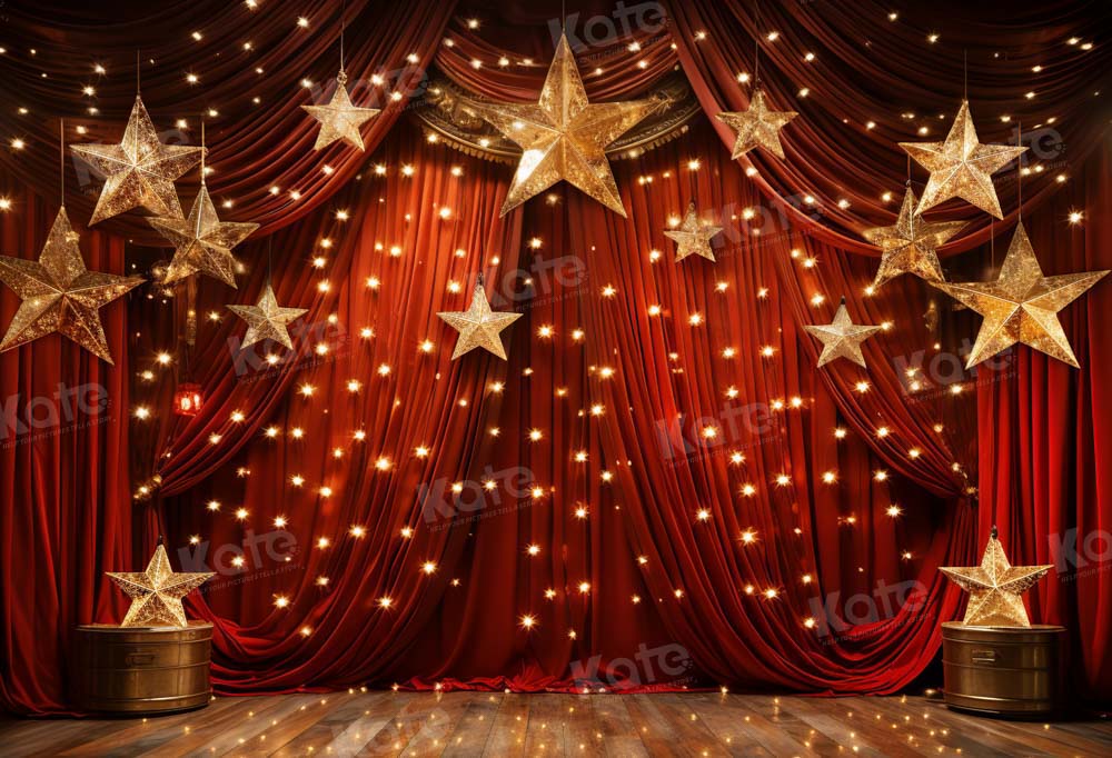 Kate Scène Étoiles Rideau Rouge Toile de fond Conçu par Chain Photographie - Kate Backdrop FR