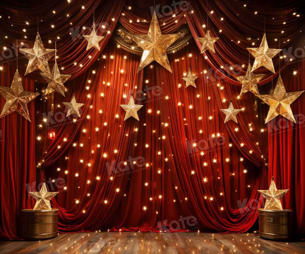 Kate Scène Étoiles Rideau Rouge Toile de fond Conçu par Chain Photographie - Kate Backdrop FR