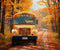 Kate Bus scolaire Automne Feuilles Toile de fond Conçu par Chain Photographie - Kate Backdrop FR