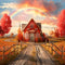 Kate Automne Coucher de Soleil Rouge Ferme Toile de fond conçu par Emetselch - Kate Backdrop FR