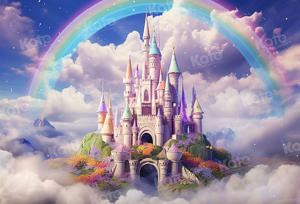 Kate Château Arc-en-ciel Nuage Violet Toile de fond conçu par Emetselch - Kate Backdrop FR