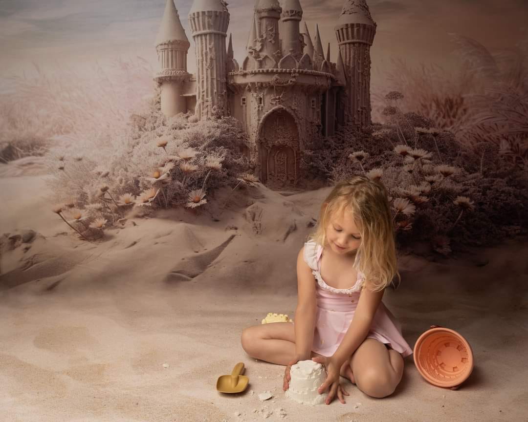 Kate Rêveur Plage Château Sables Toile de fond conçu par Angela Marie Photographie - Kate Backdrop FR