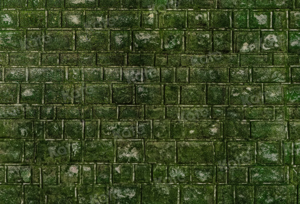 Kate Vert Mur de briques Sol Mousse Toile de fond pour la photographie