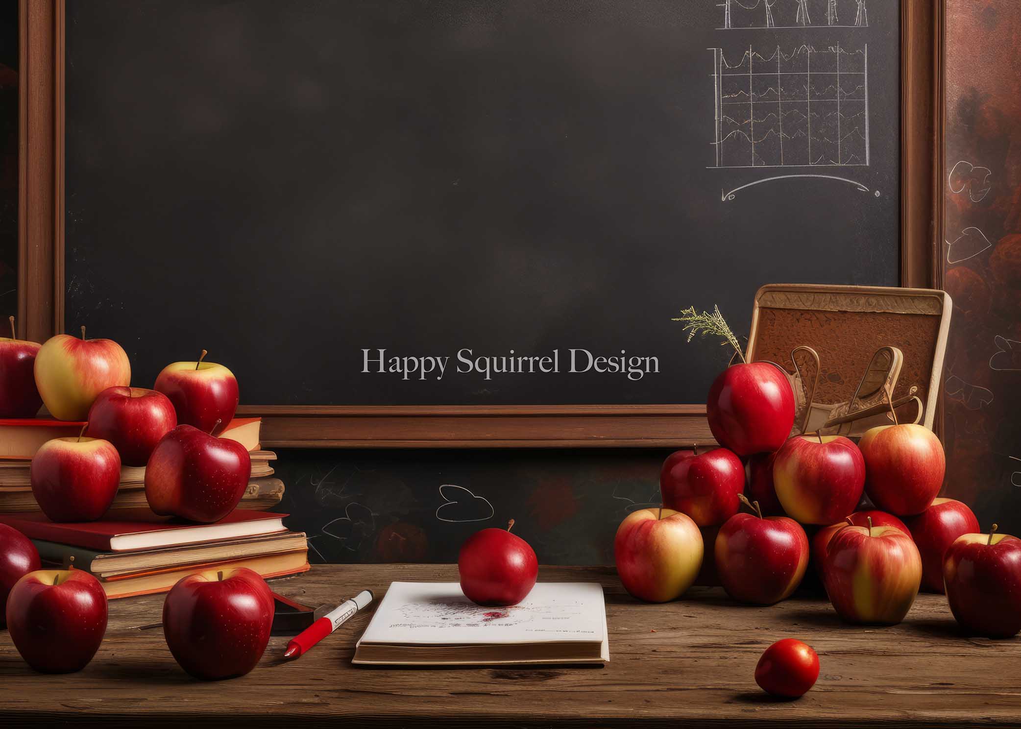 Kate Bureau des enseignants Pommes Toile de fond Conçu par Happy Squirrel Design