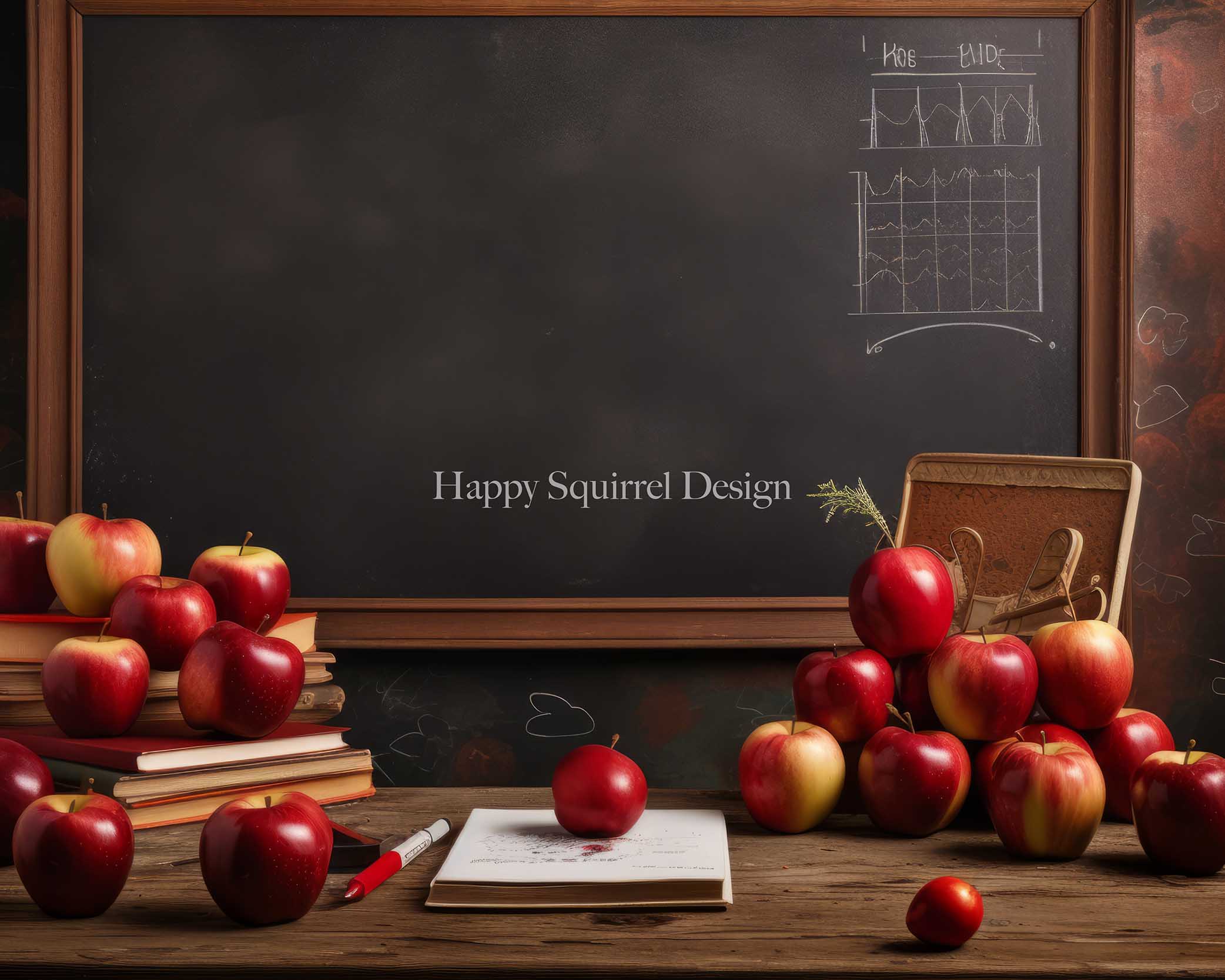 Kate Bureau des enseignants Pommes Toile de fond Conçu par Happy Squirrel Design