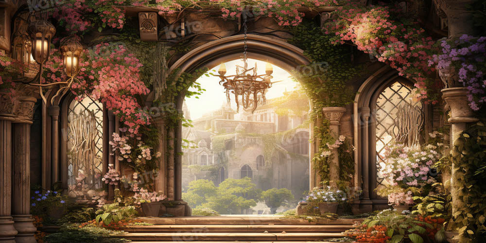 Kate Château Vieux Fleurs Printemps Toile de fond conçu par Emetselch - Kate Backdrop FR