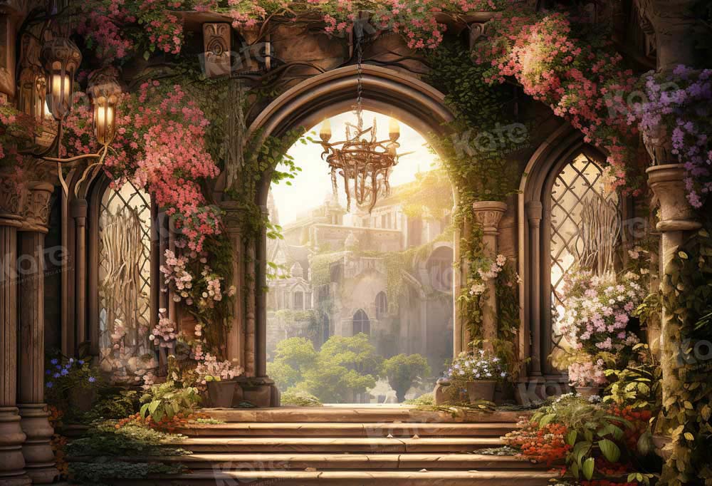 Kate Château Vieux Fleurs Printemps Toile de fond conçu par Emetselch - Kate Backdrop FR