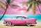 Kate Plage Voiture Rose Ciel Mer Toile de fond conçu par Emetselch - Kate Backdrop FR