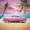 Kate Plage Voiture Rose Ciel Mer Toile de fond conçu par Emetselch - Kate Backdrop FR