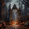 Kate Halloween Chemin Porte Citrouille Toile de fond conçue par Chain Photographie - Kate Backdrop FR