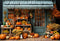Kate Automne Citrouille Magasin bleu Toile de fond conçu par Emetselch - Kate Backdrop FR