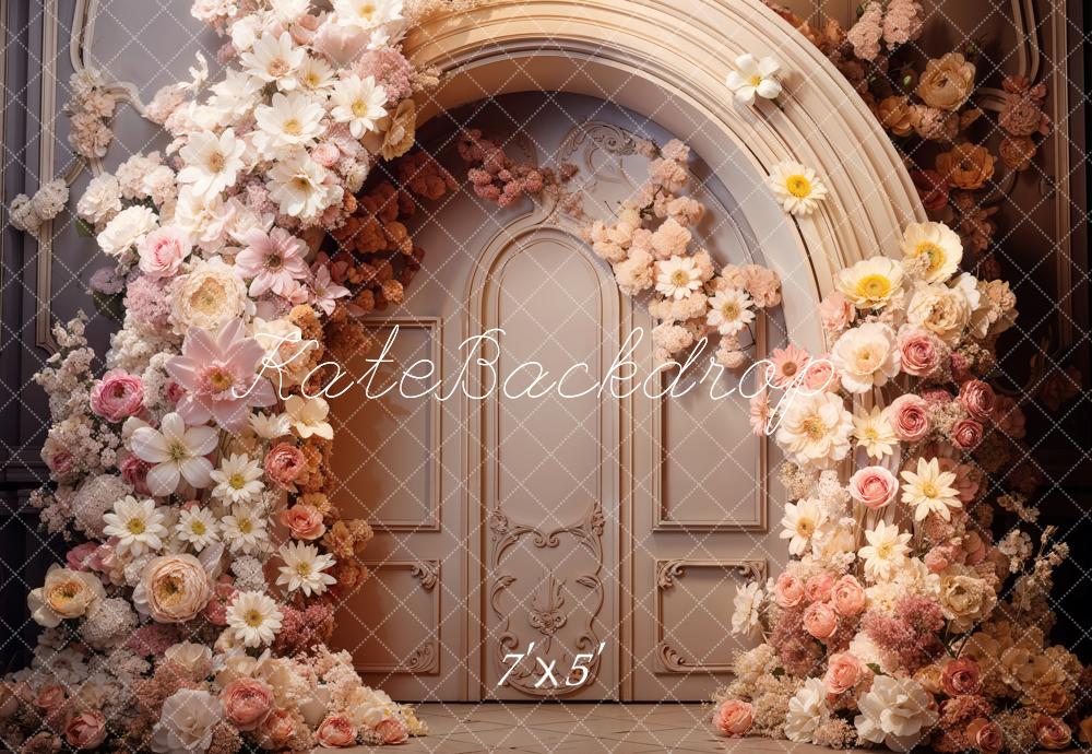 Kate Fleurs Porte Rose Boho Mariage Toile de fond conçu par Emetselch - Kate Backdrop FR