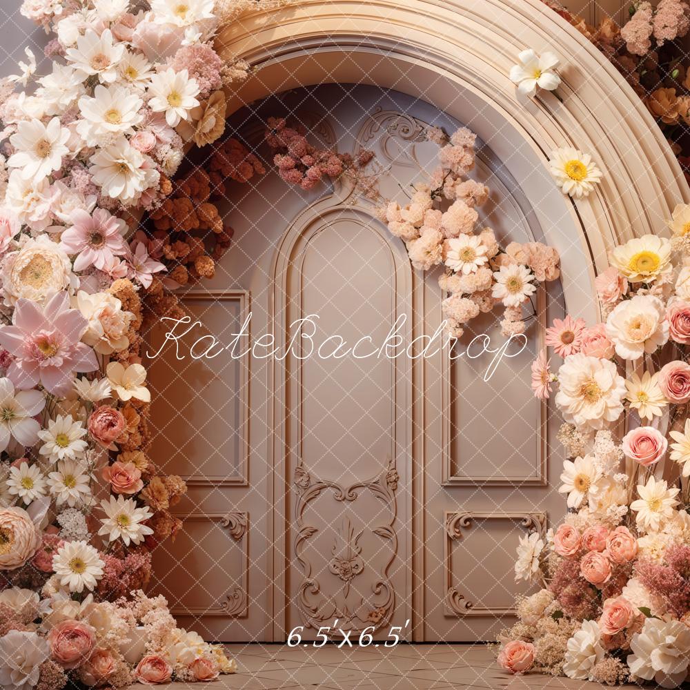 Kate Fleurs Porte Rose Boho Mariage Toile de fond conçu par Emetselch - Kate Backdrop FR